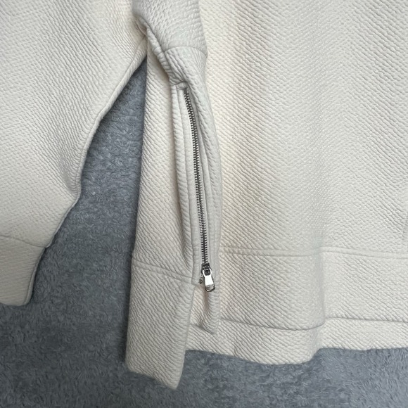 Calia Sweatshirt Tunic Womens Large Ivory Cream Elevate Side Zip Athleisure - Picture 4 of 14